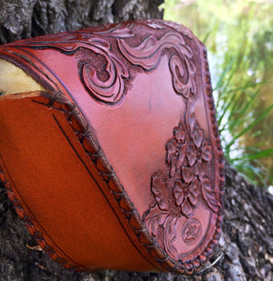 Annie Margarita Leather Reel Case - "Wild Rose"