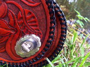 Annie Margarita Leather Reel Case - "Western Rose"