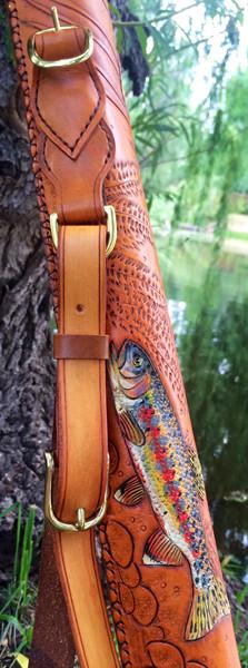 Annie Margarita Leather Backpack-Style Rod & Reel Case - "California Streamin"