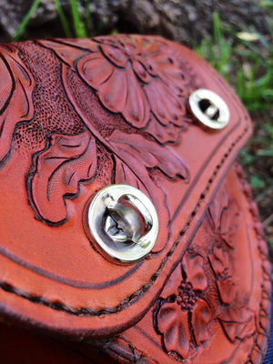 Annie Margarita Leather Reel Case - "Wild Rose"