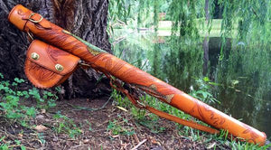 Annie Margarita Leather Backpack-Style Rod & Reel Case - "California Streamin"