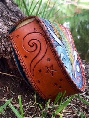 Annie Margarita Leather Reel Case - "Star Spangled Brookie"