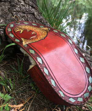 Annie Margarita Leather Reel Case - "Tiger Flip"