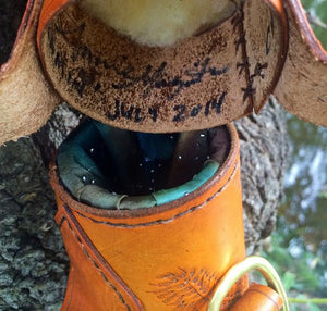 Annie Margarita Leather Backpack-Style Rod & Reel Case - "California Streamin"