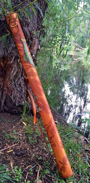 Annie Margarita Leather Backpack-Style Rod & Reel Case - "California Streamin"