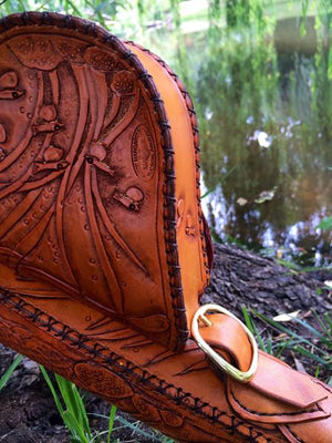 Annie Margarita Leather Backpack-Style Rod & Reel Case - "California Streamin"