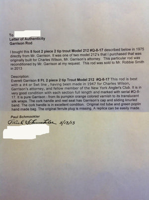 Garrison, Everett -- Model 212 Bamboo Rod