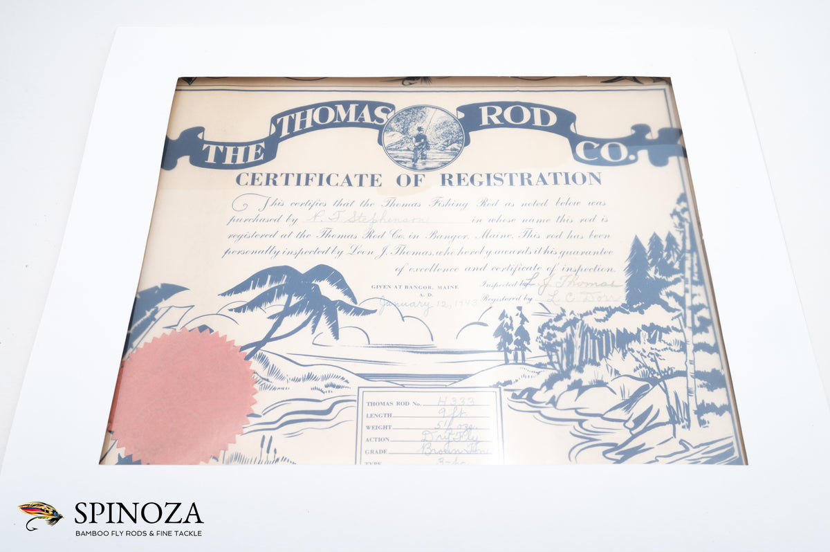 FE Thomas Browntone Special Bamboo Fly Rod 9' 3/2 #6 - full rod assembled view