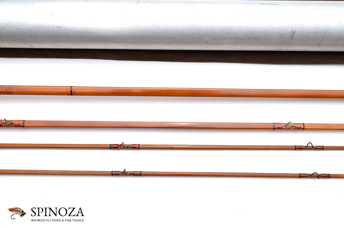 Edwards Quadrate Bamboo Fly Rod 8' 3/2 - rod sections with guides and wraps