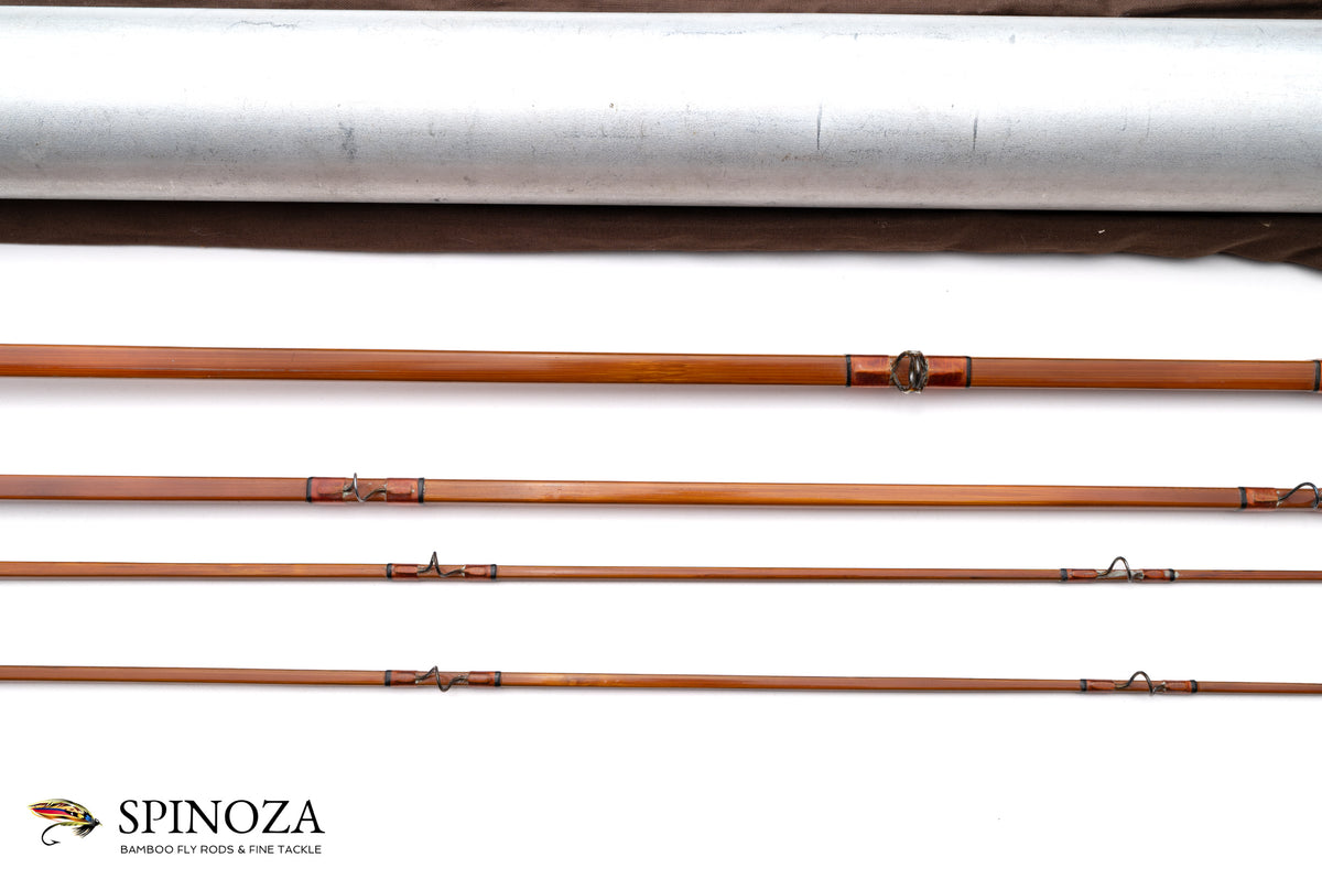 Edwards Quadrate Bamboo Fly Rod 8' 3/2 - rod sections with guides and wraps