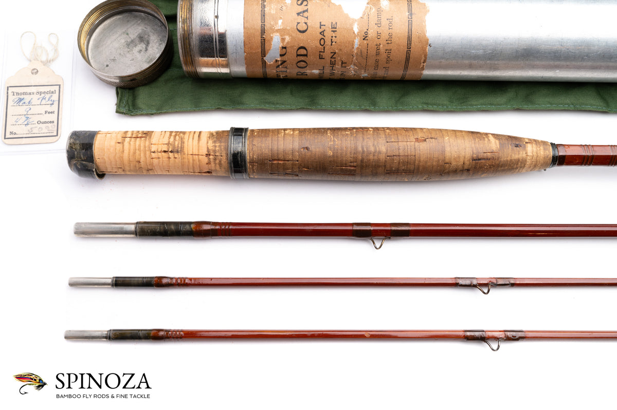 FE Thomas Mahogany Bamboo Fly Rod 9' 3/2 #4/5 - grip and reel seat close-up