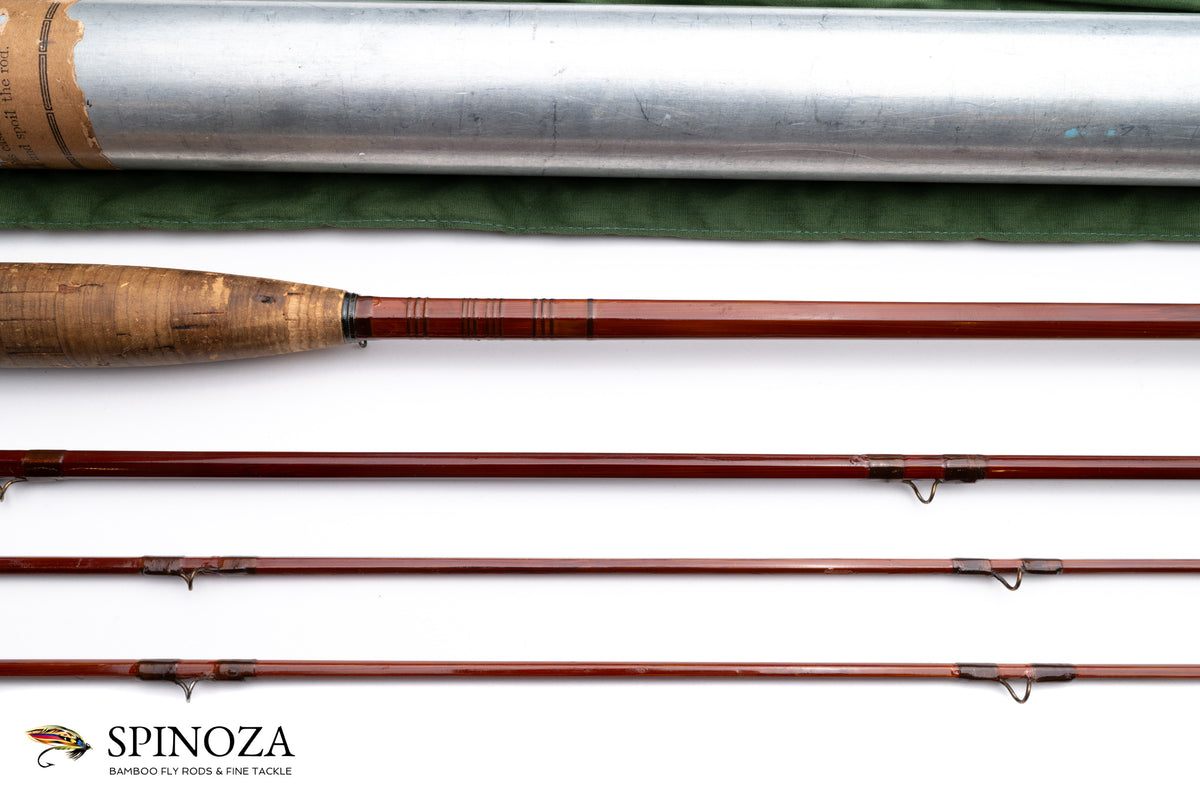 FE Thomas Mahogany Bamboo Fly Rod 9' 3/2 #4/5 - maker's marking and inscription