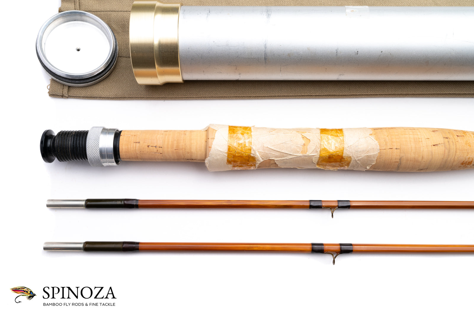 FE Thomas (Sam Carlson) Bamboo Fly Rod 8' 2/2 - grip and reel seat close-up