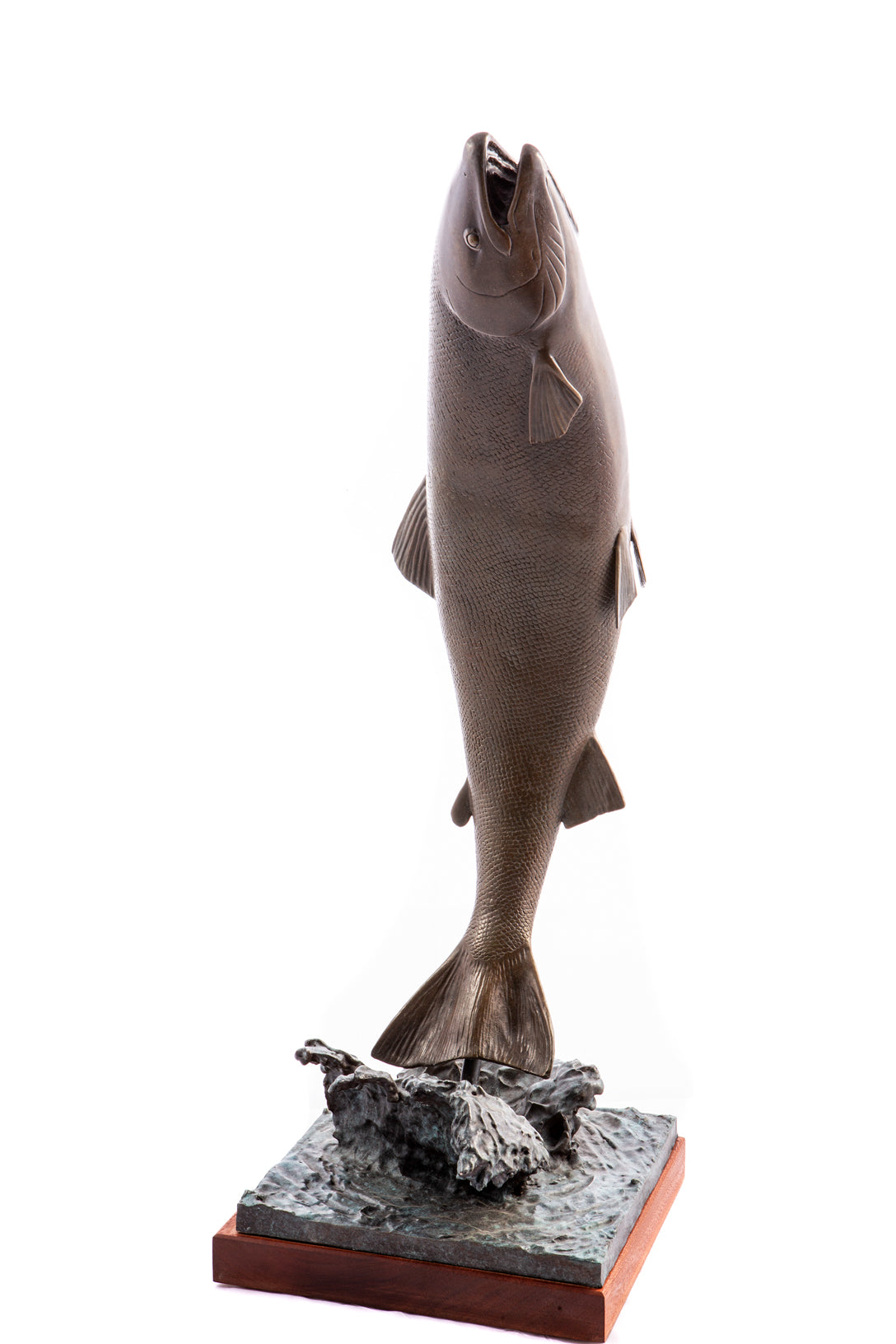 Leaping Salmon Bronze Sculpture by Mark Bennett