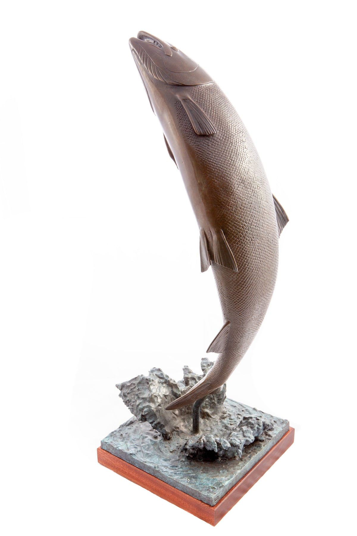 Leaping Salmon Bronze Sculpture by Mark Bennett