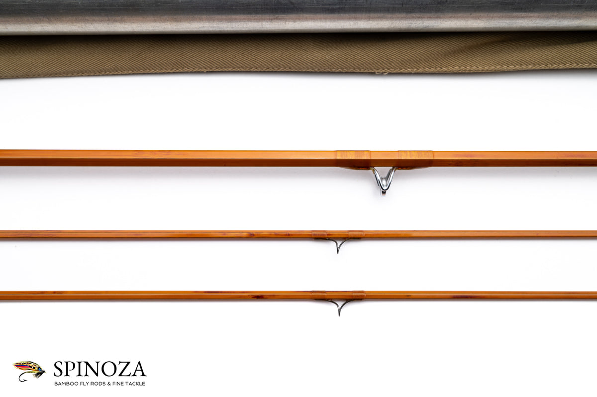 Everett Garrison Model 212-E Bamboo Fly Rod 8' 2/2 #6 - rod sections with guides and wraps