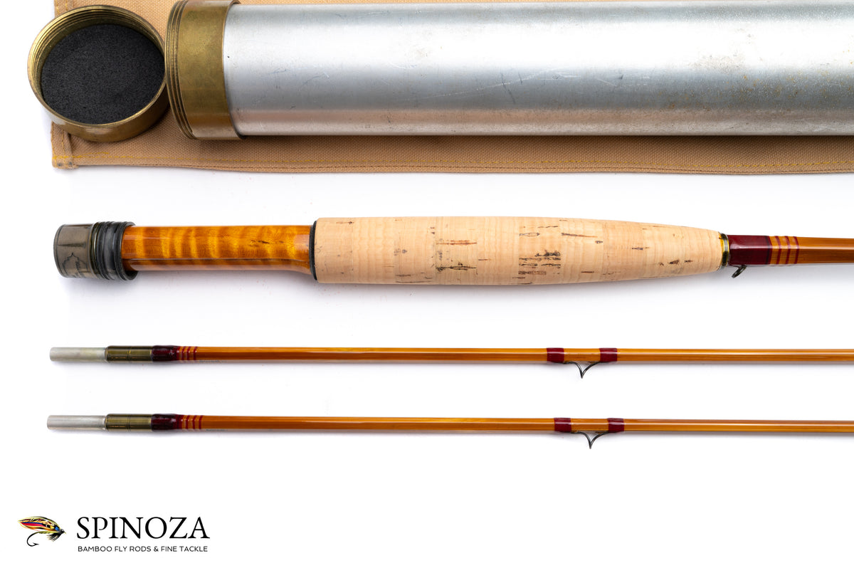 HL Leonard Model 38-4 Bamboo Fly Rod 7' 2/2 #4 - grip and reel seat close-up