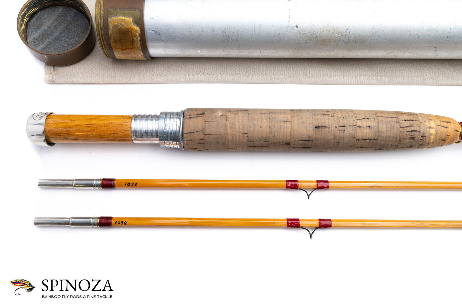 HL Leonard Model 41L Bamboo Fly Rod 8'6"' 2/2 #5/6 - grip and reel seat close-up