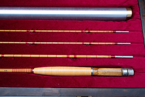 HL Leonard Centennial Commemorative Fly Rod 8'6" 3/2 #5 - grip and reel seat close-up