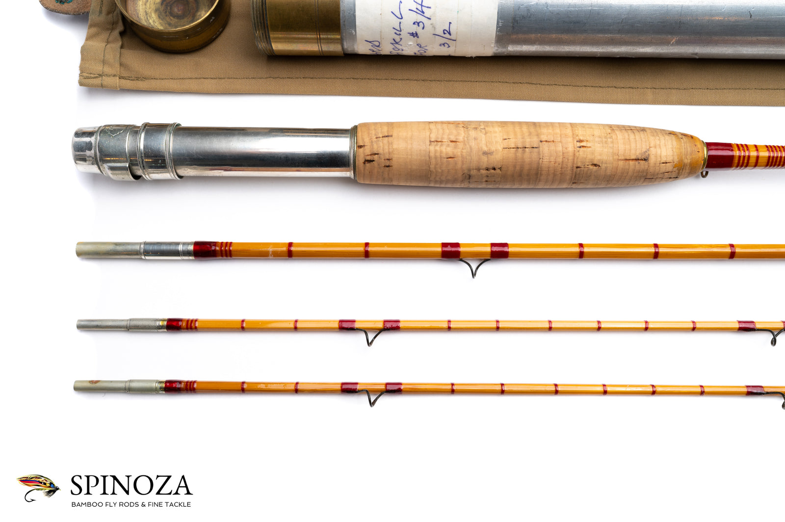 HL Leonard Fairy Catskill Bamboo Fly Rod 8'6" 3/2 #3 - grip and reel seat close-up