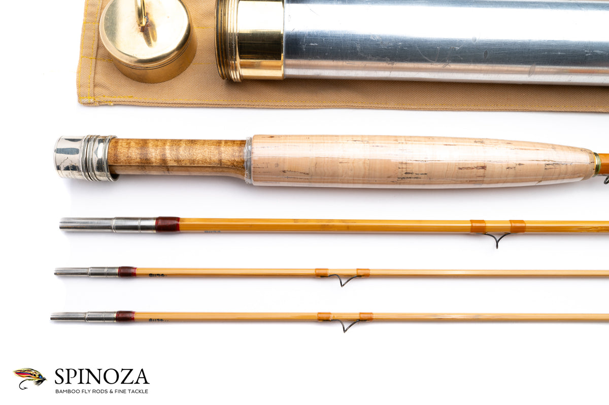 HL Leonard Model 50-5 Bamboo Fly Rod 8' 3/2 #5 - grip and reel seat close-up