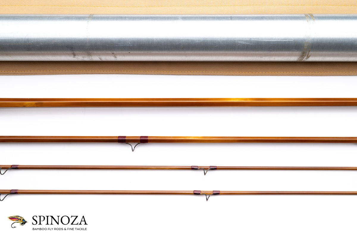 HL Leonard Hunt Model 50-5 Bamboo Fly Rod 8' 3/2 #5 - rod sections with wrapping detail