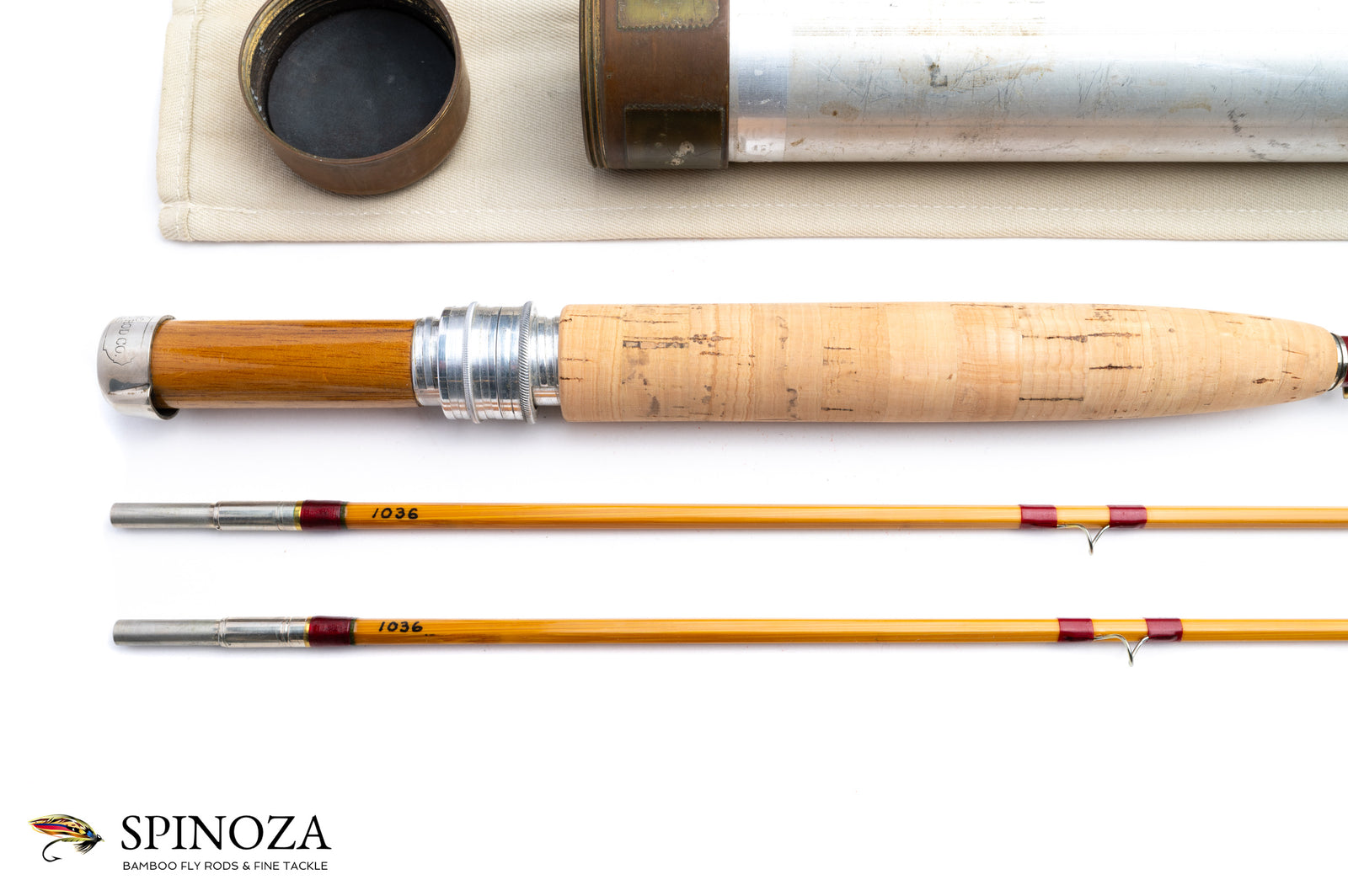 HL Leonard Model 66 ACM Bamboo Fly Rod 8' 2/2 #5/6 - grip and reel seat close-up