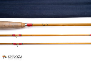 Hardy Palakona Bamboo Fly Rod 7'6" 2/2 #6 - maker's signature and wrapping