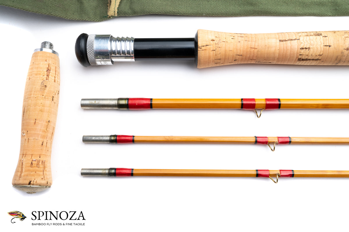 Hardy Palakona Salmon Deluxe Bamboo Fly Rod 9'6" 3/2 #7 - grip and reel seat close-up