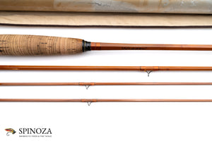 Heddon President Deluxe Bamboo Fly Rod 8'6" 3/2 #5/6 - maker signature and rod markings