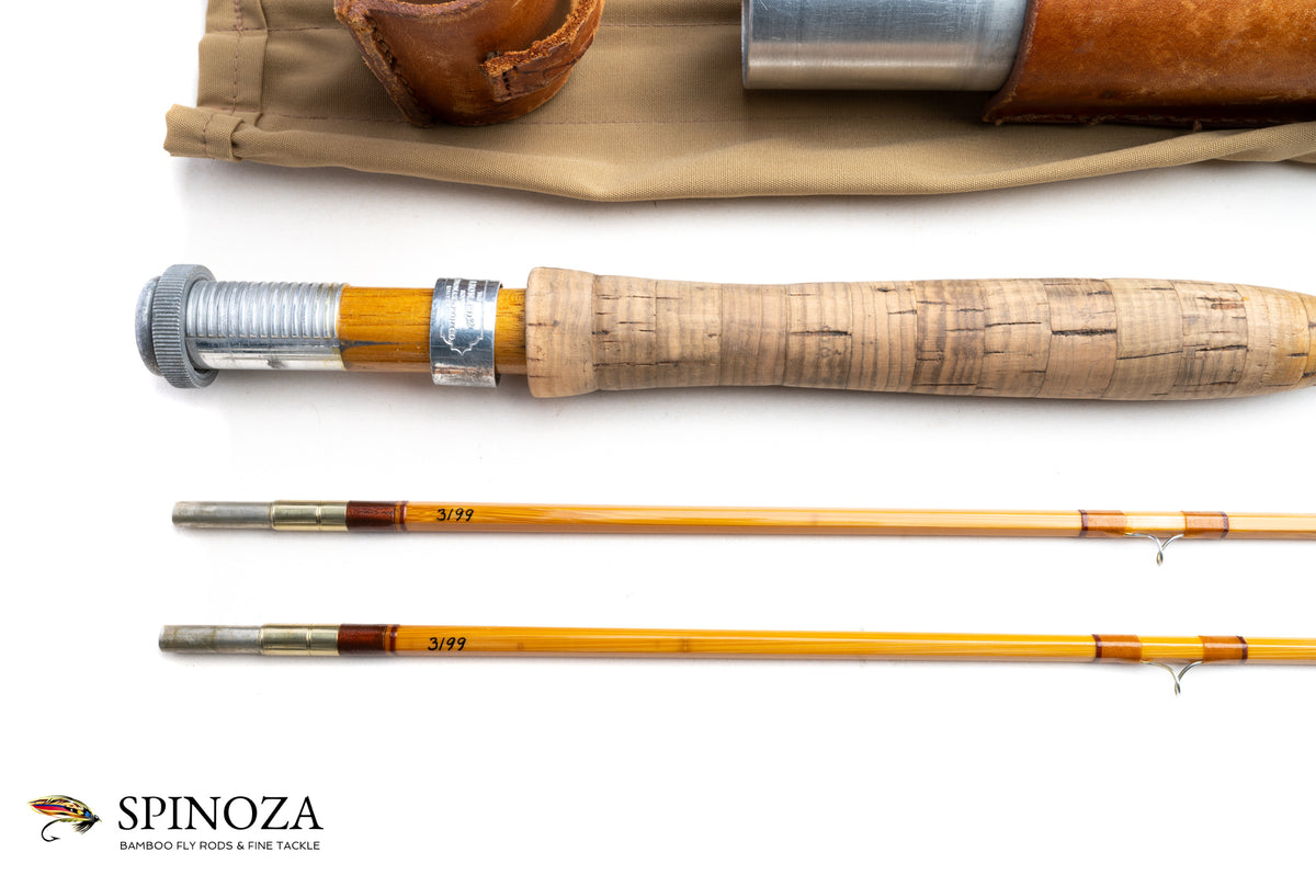 HL Leonard Model 40H Bamboo Fly Rod 8' 2/2 #6 - grip and reel seat close-up