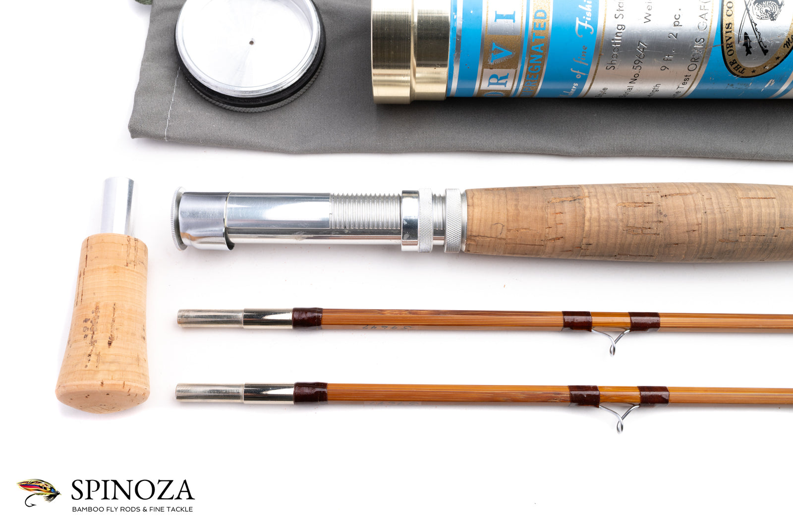 Orvis Shooting Star Bamboo Fly Rod 9' 2/2 #9 - grip and reel seat close-up