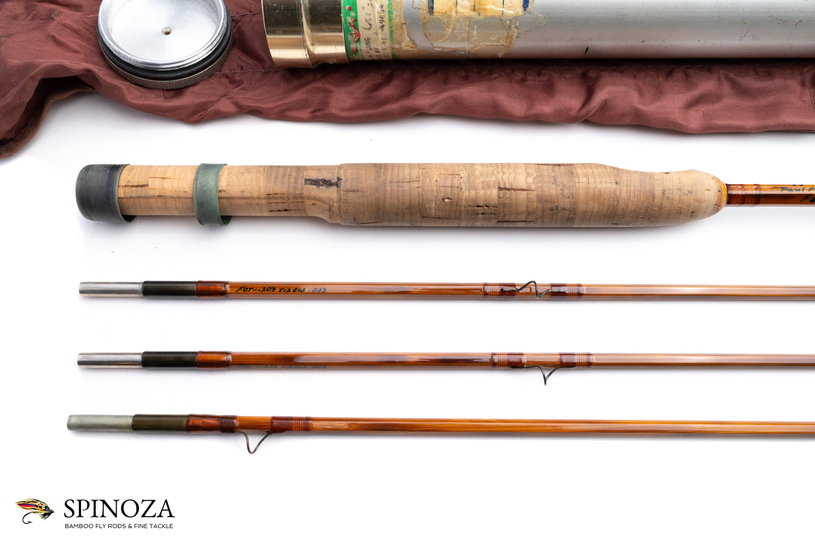 Paul Young Driggs River Special Bamboo Fly Rod 7'2" 2/3 #5 - handle grip and reel seat detail