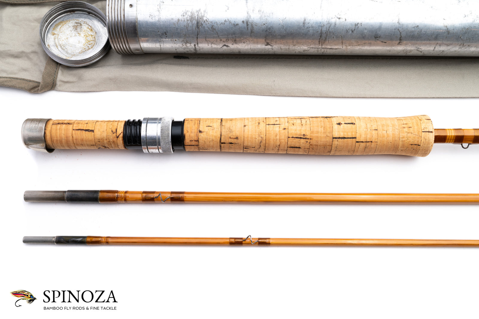 Paul Young Bamboo Fly Rod 8'6" 3/1 #5 - handle grip and reel seat detail