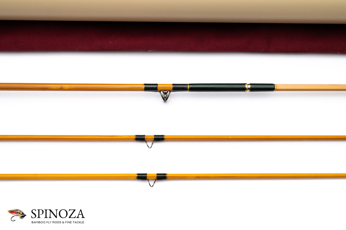 Sweetgrass Bamboo Fly Rod 6'6" 2/2 #4 Staggered Ferrule - rod sections with guides and wraps