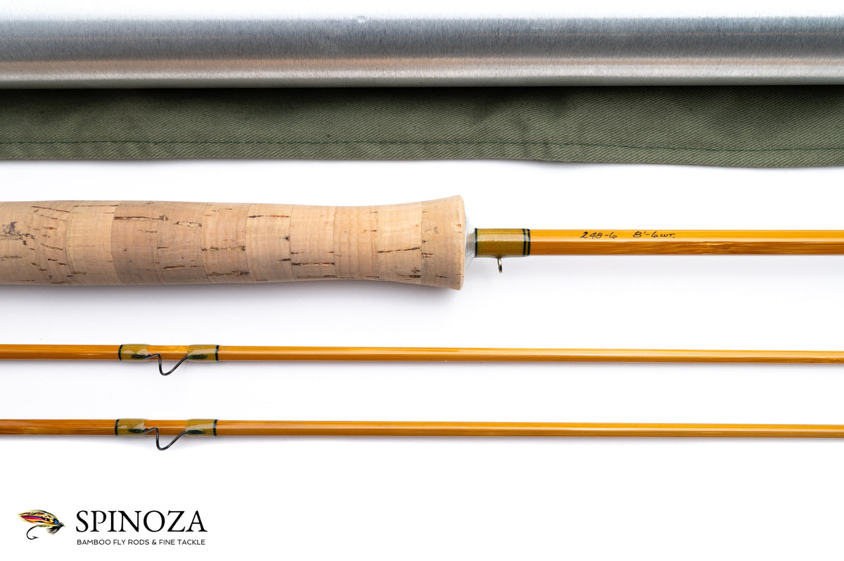 Ted Simroe Bamboo Fly Rod 8' 2/2 #6 - maker signature and rod markings