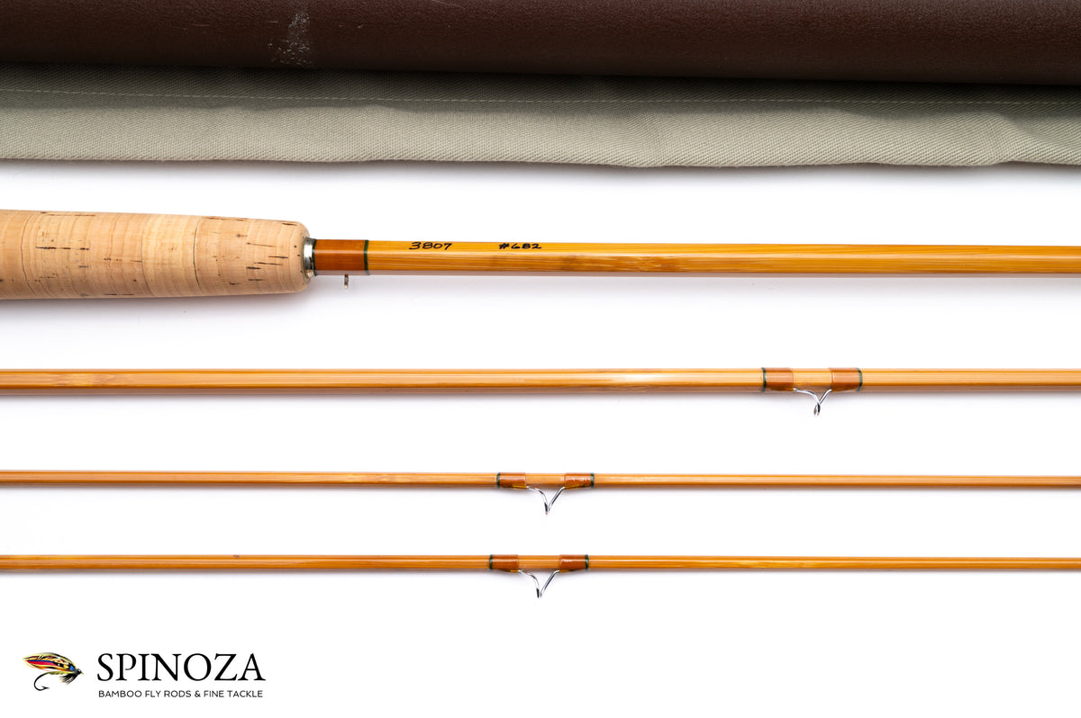 Ted Simroe Bamboo Fly Rod 8' 3/2 #6/7 - maker signature and rod markings