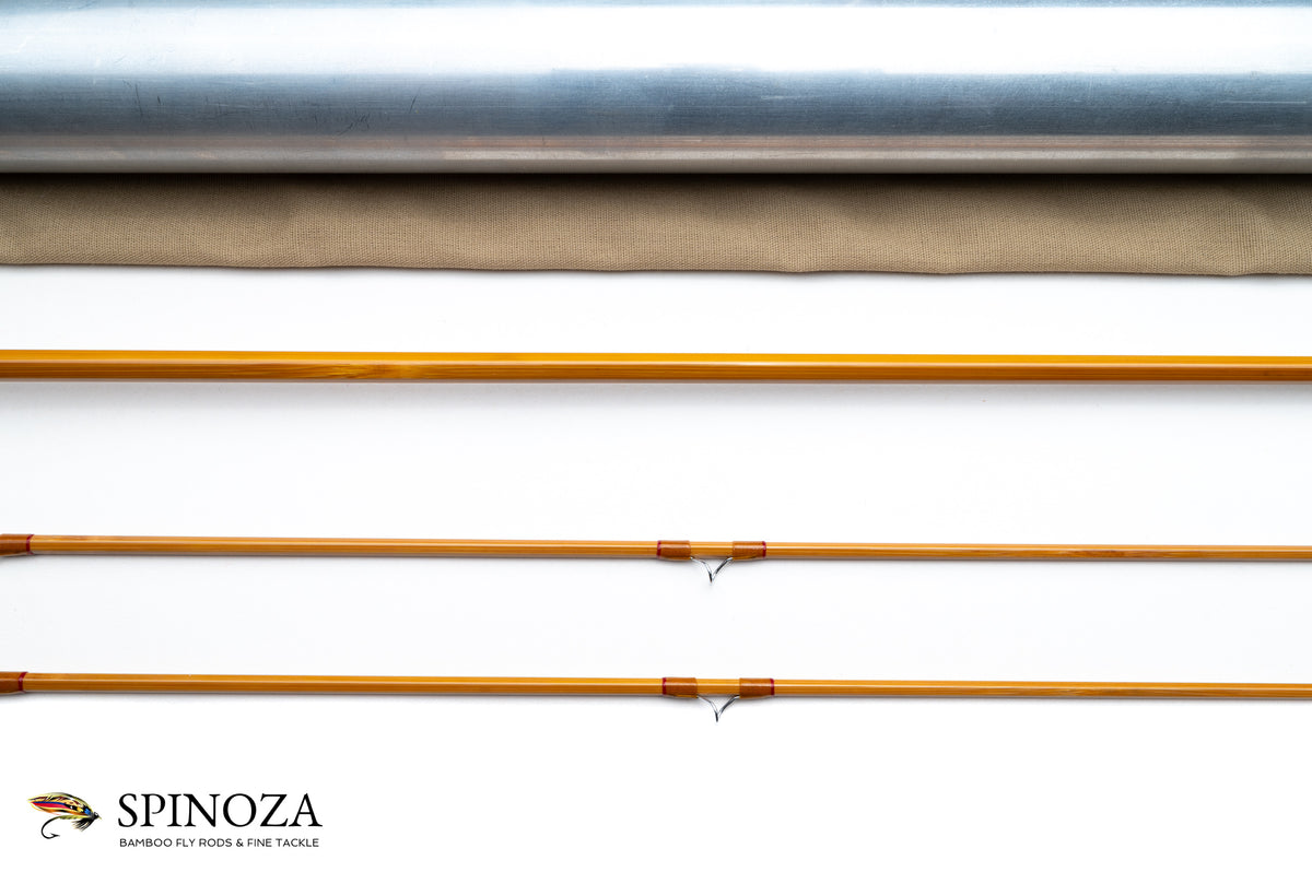 Ted Simroe Bamboo Fly Rod 7'6" 2/2 #3 - rod sections with guides and wraps