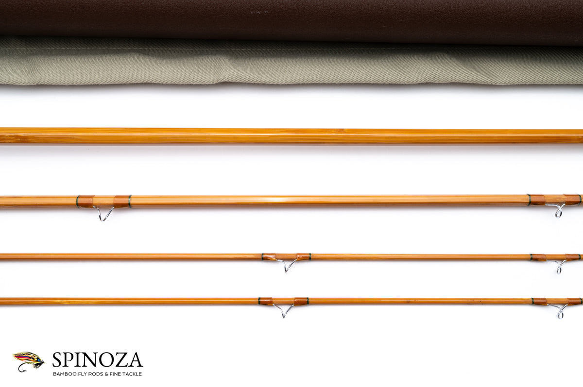 Ted Simroe Bamboo Fly Rod 8' 3/2 #6/7 - rod sections with guides and wraps