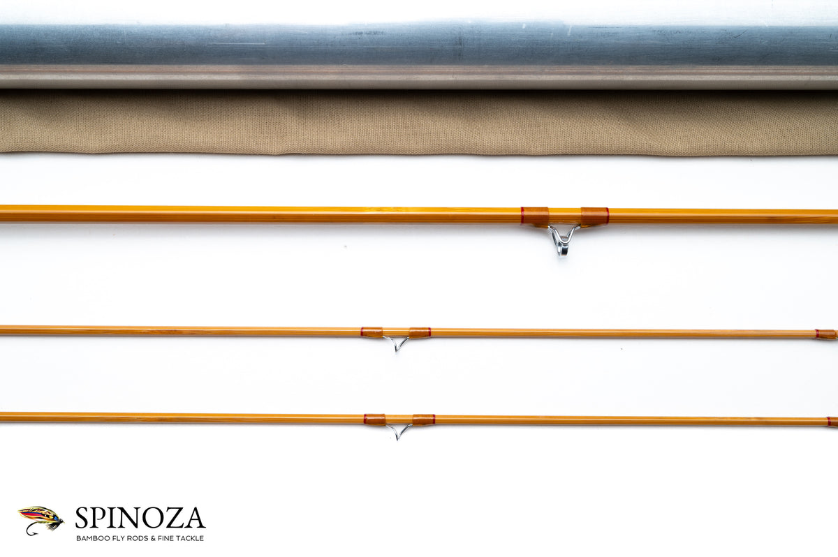 Ted Simroe Bamboo Fly Rod 7'6" 2/2 #3 - rod sections with guides and wraps