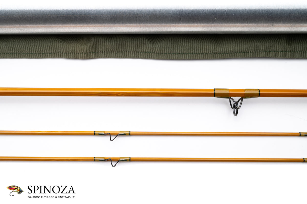 Ted Simroe Bamboo Fly Rod 8' 2/2 #6 - rod sections with guides and wraps