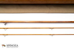 Thomas and Thomas 25th Anniversary Bamboo Fly Rod 7'6" 2/2 #3 - rod sections with guides