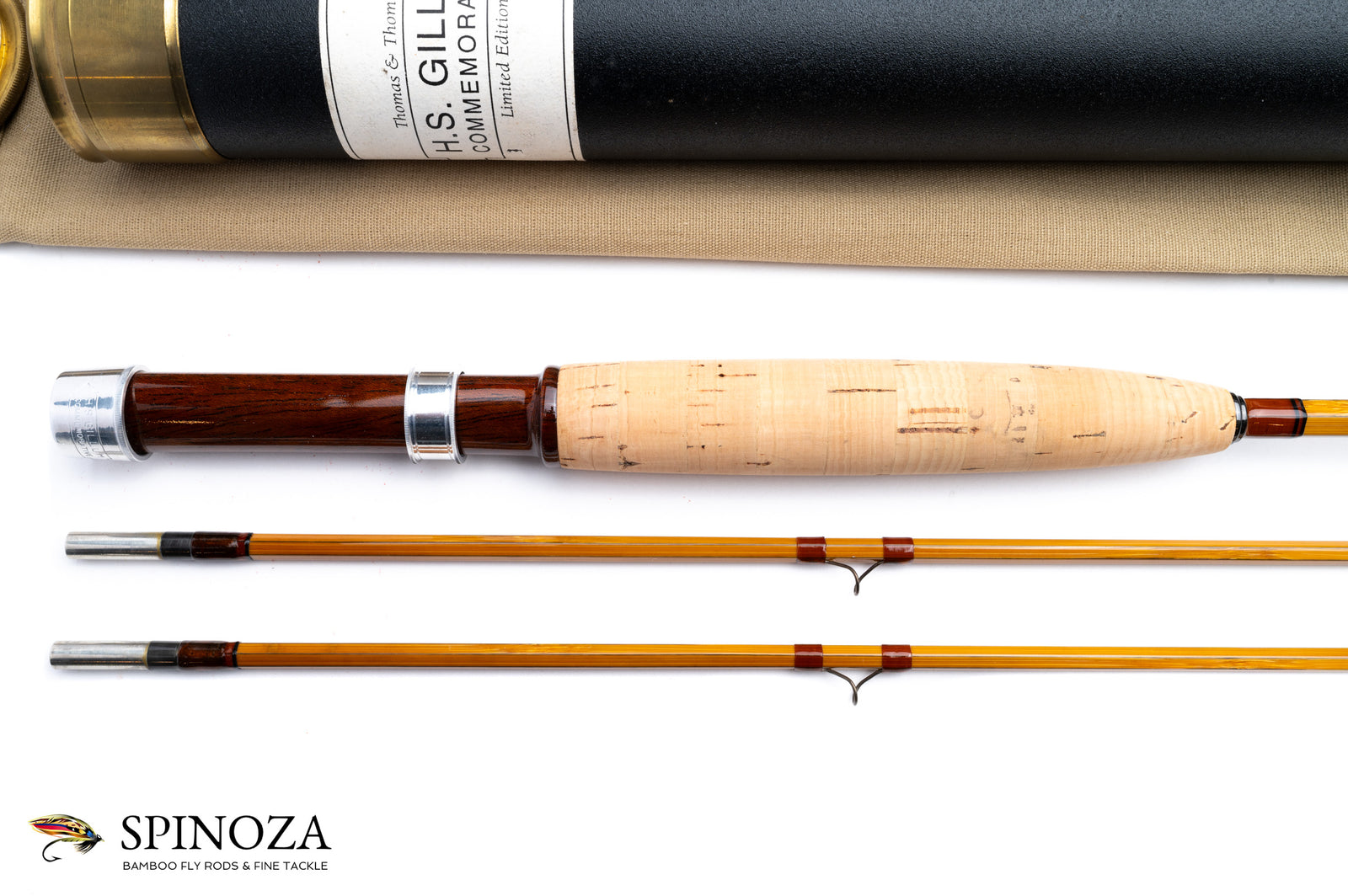 Thomas and Thomas Pinky Gillum Commemorative Bamboo Fly Rod 7'2" 2/2 #4 - grip and reel seat close-up