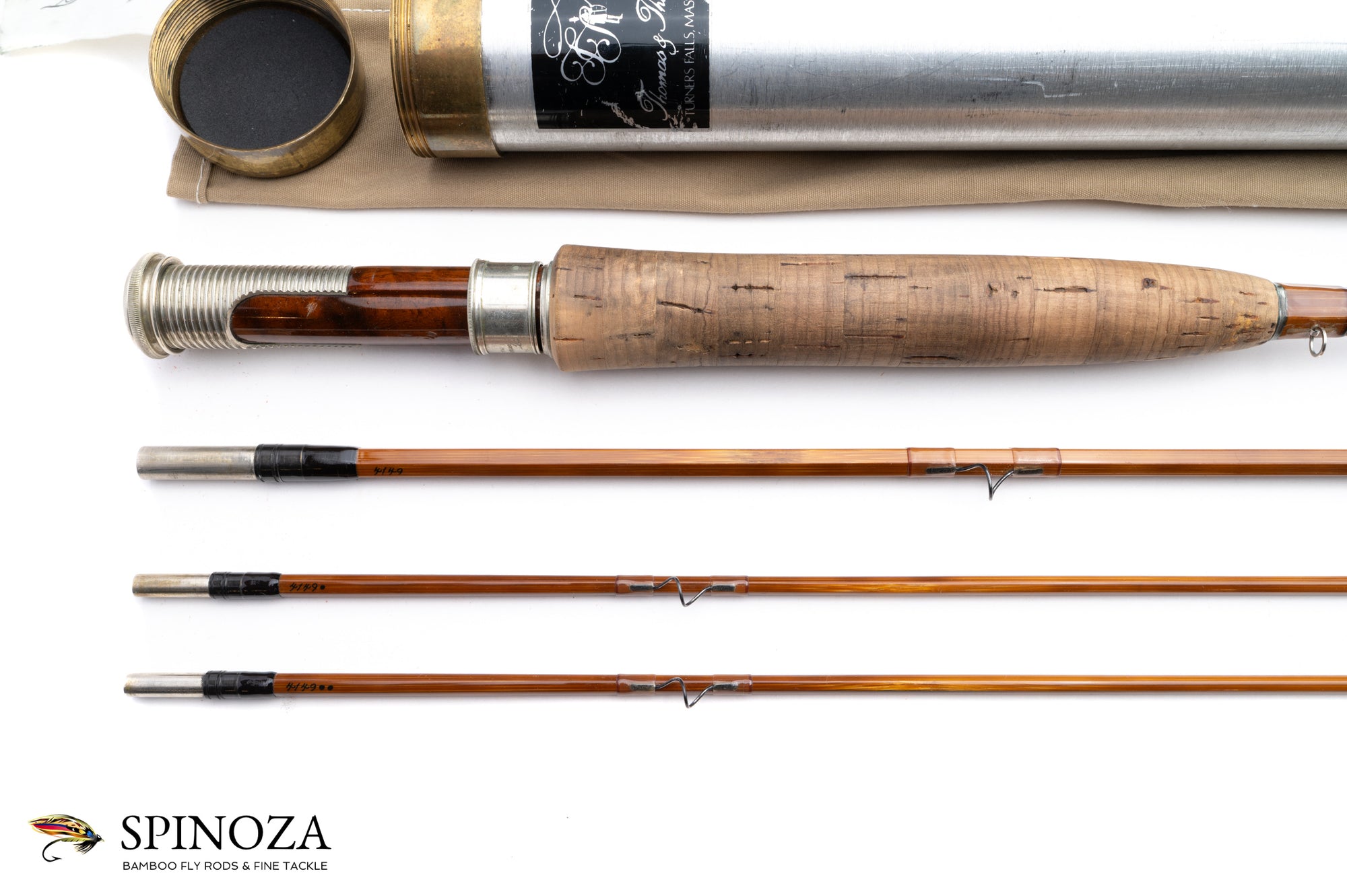 Thomas and Thomas Traditionalist Bamboo Fly Rod 8' 3/2 #6 - grip and reel seat close-up