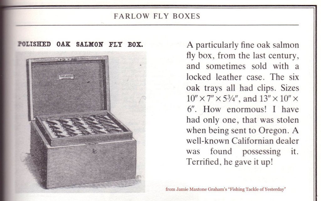 Farlow's Polished Oak Salmon Fly Box 