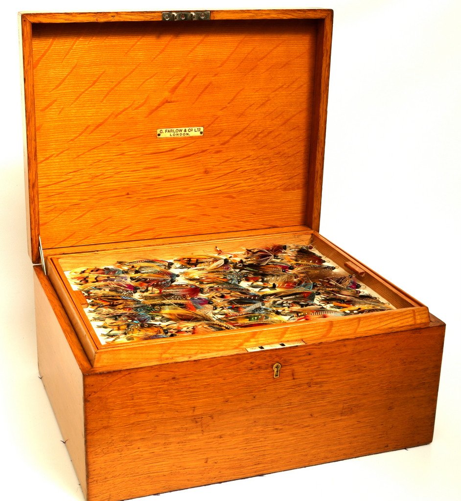 Farlow's Polished Oak Salmon Fly Box