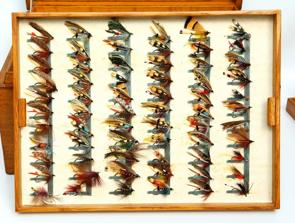 Farlow's Polished Oak Salmon Fly Box