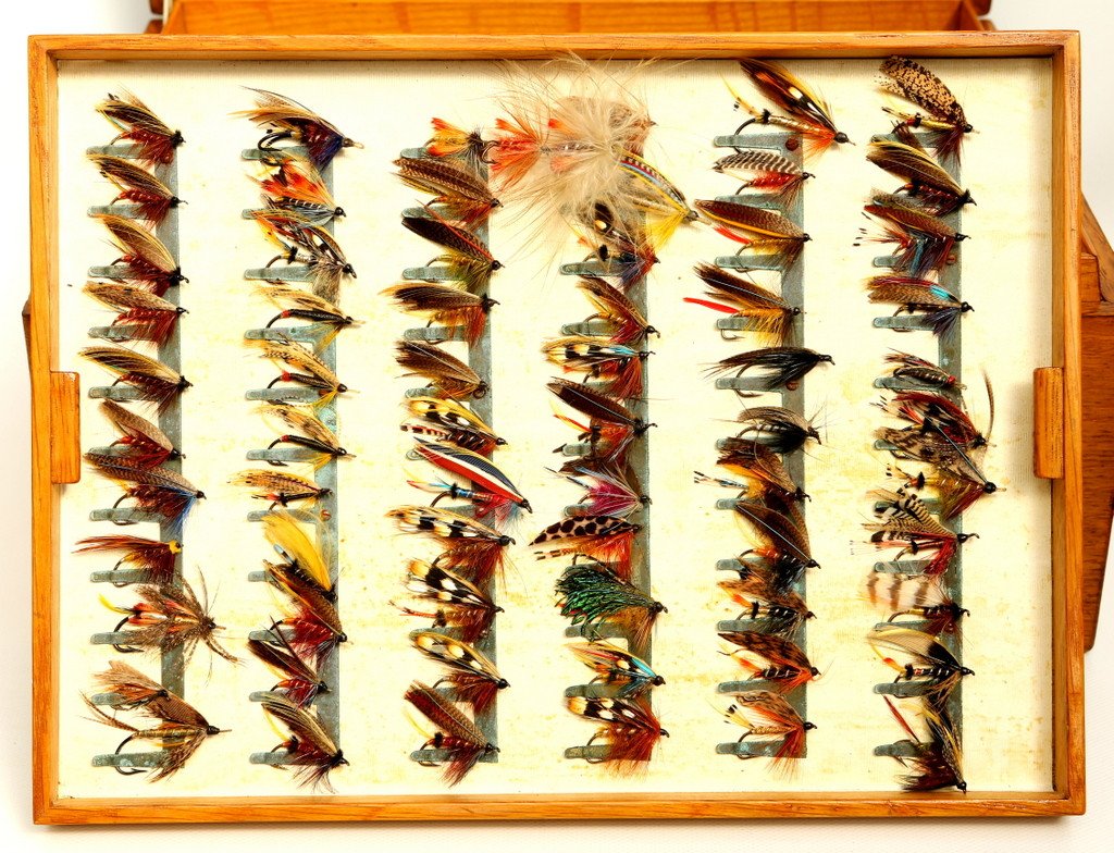 Farlow's Polished Oak Salmon Fly Box