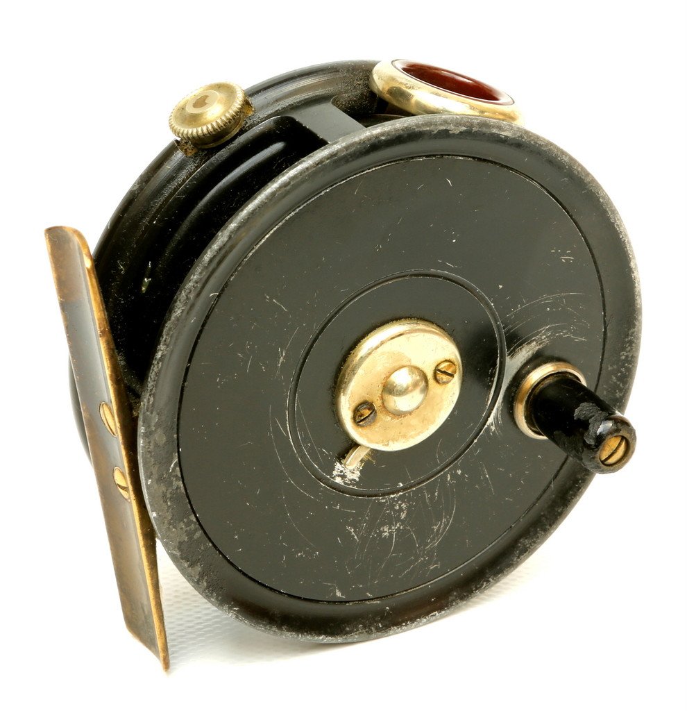 JW Young 3 1/8" Pattern 14A red agate fly reel 