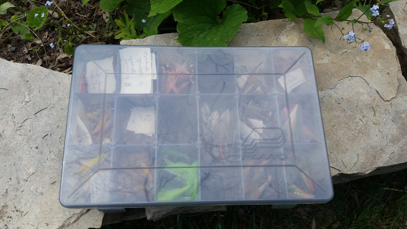 Plano fly box full of flies (salmon and steelhead) 